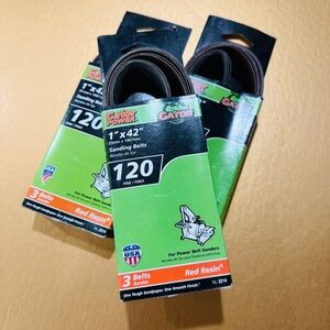 Lot of 3 Packages- Gator 120 Fine Grit Sanding Belts